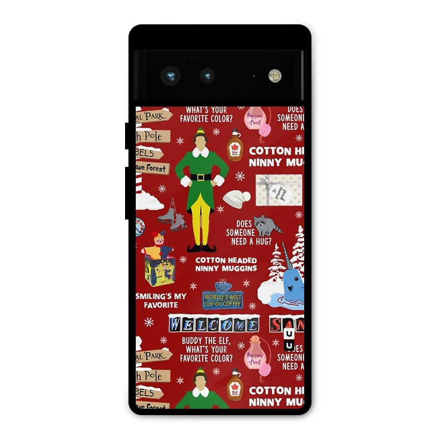 Christmas Cute Doodles Metal Back Case for Google Pixel 6