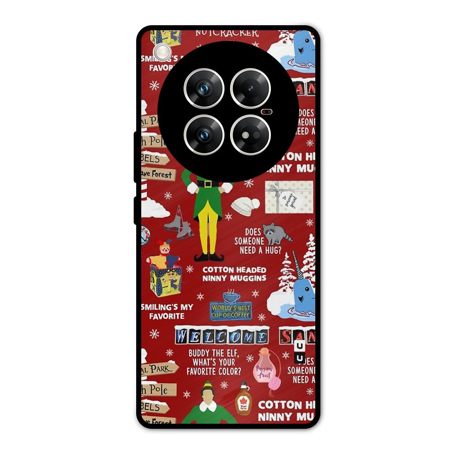 Christmas Cute Doodles Metal Back Case for Infinix Zero 40 5G
