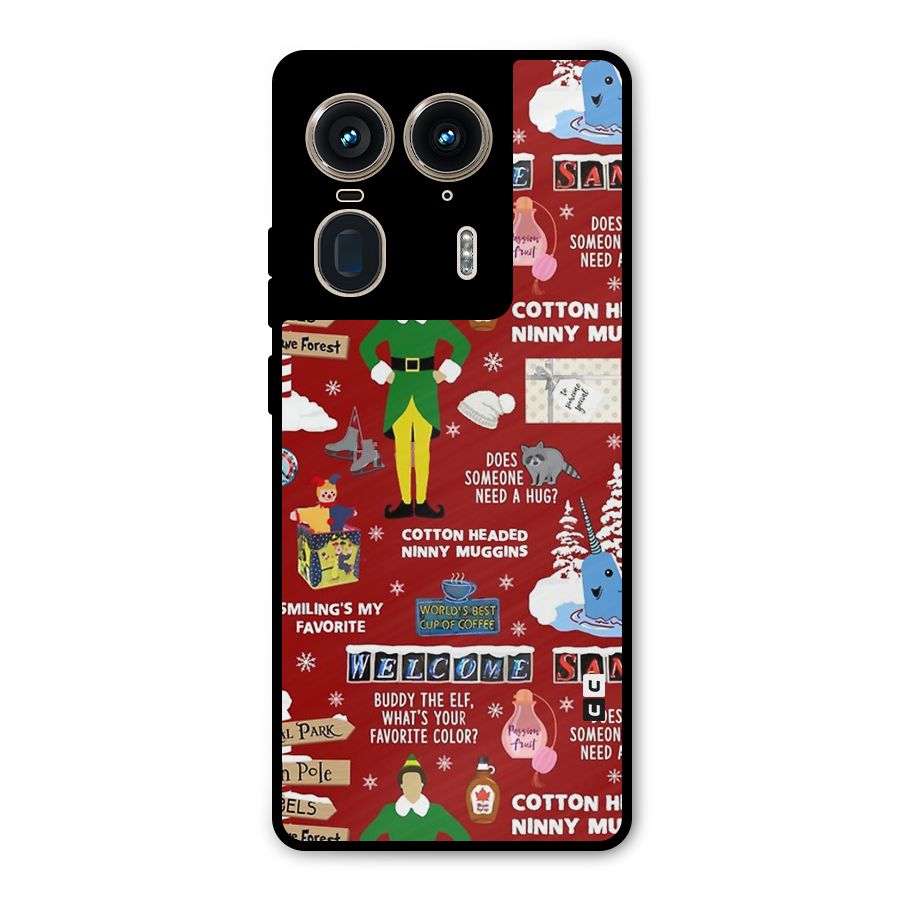 Christmas Cute Doodles Metal Back Case for Motorola Edge 50 Ultra