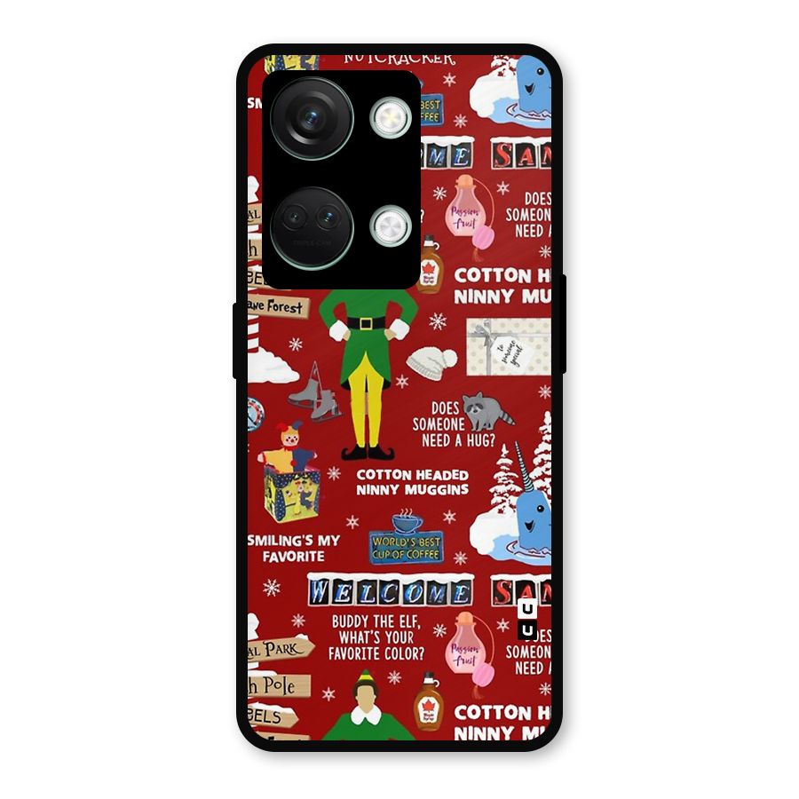Christmas Cute Doodles Metal Back Case for OnePlus Nord 3