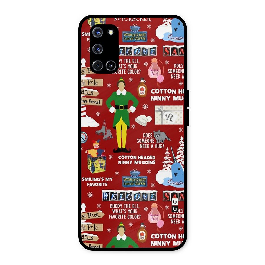 Christmas Cute Doodles Metal Back Case for Oppo A52
