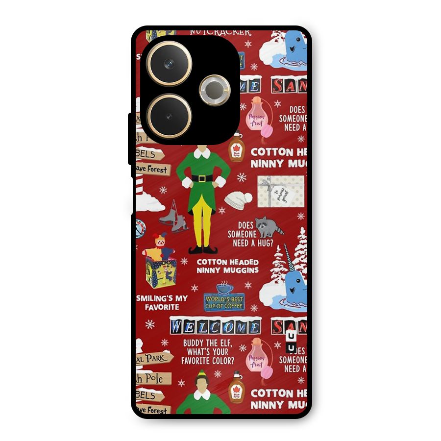 Christmas Cute Doodles Metal Back Case for Oppo A5 Pro
