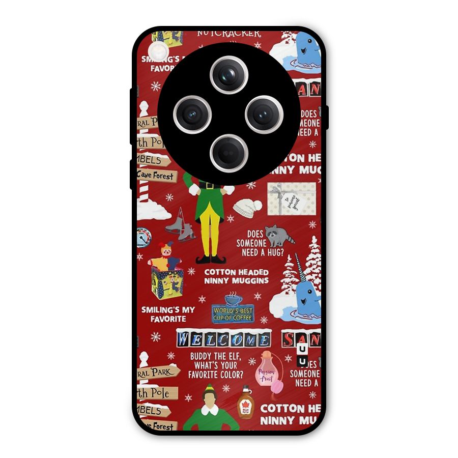 Christmas Cute Doodles Metal Back Case for Oppo Find X8
