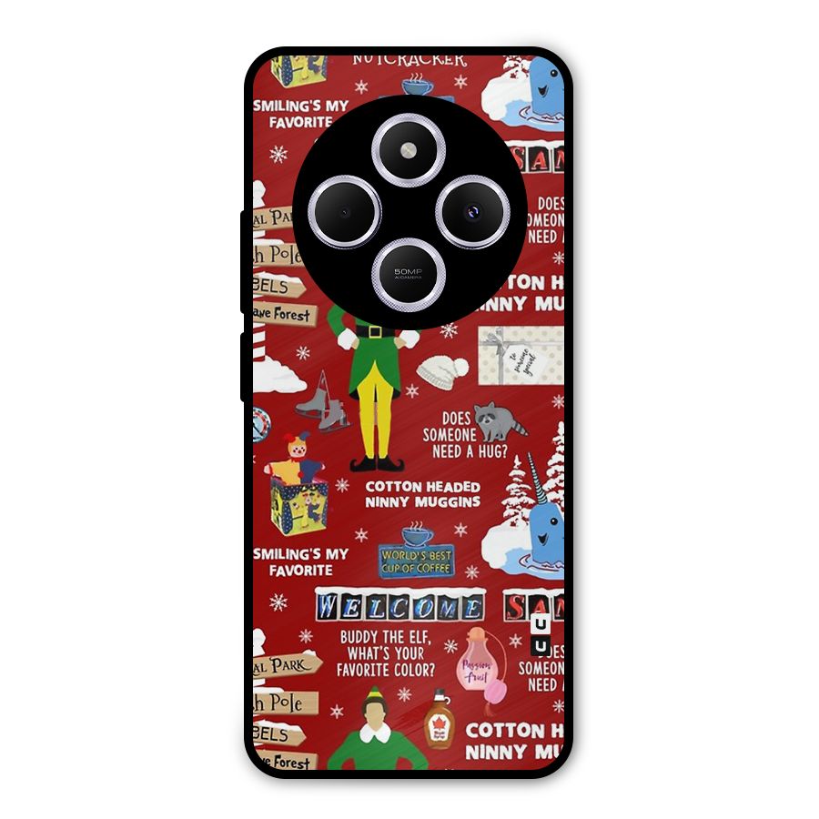 Christmas Cute Doodles Metal Back Case for Poco C75 5G