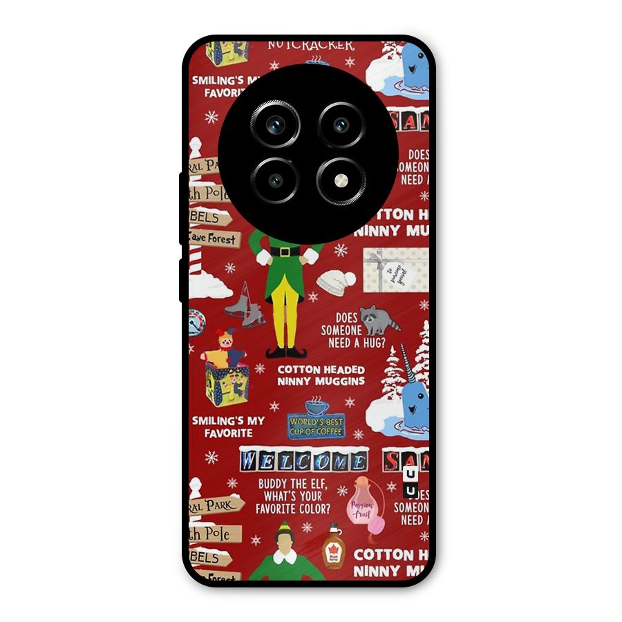 Christmas Cute Doodles Metal Back Case for Realme 14 Pro Lite