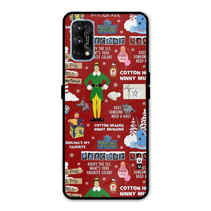 Christmas Cute Doodles Metal Back Case for Realme 7 Pro