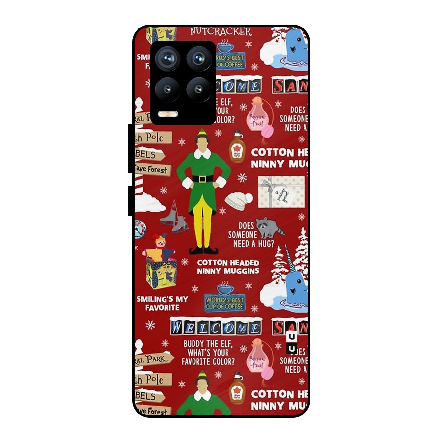 Christmas Cute Doodles Metal Back Case for Realme 8 Pro