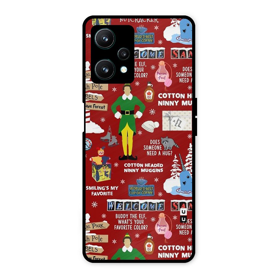 Christmas Cute Doodles Metal Back Case for Realme 9 Pro 5G