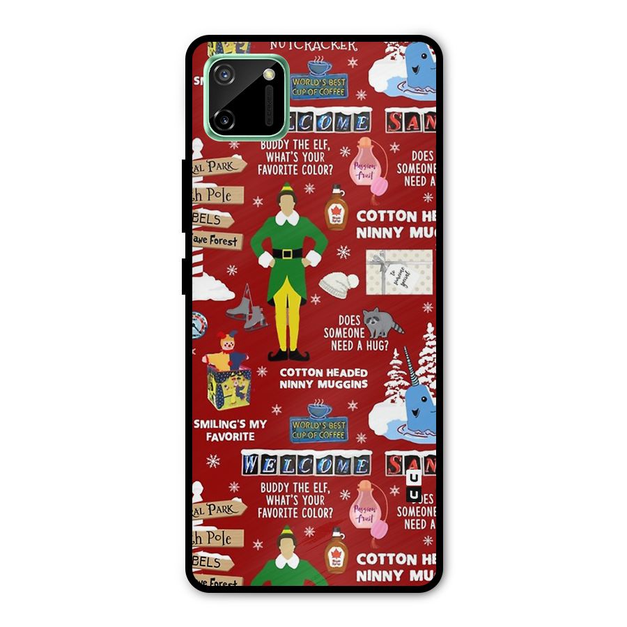 Christmas Cute Doodles Metal Back Case for Realme C11