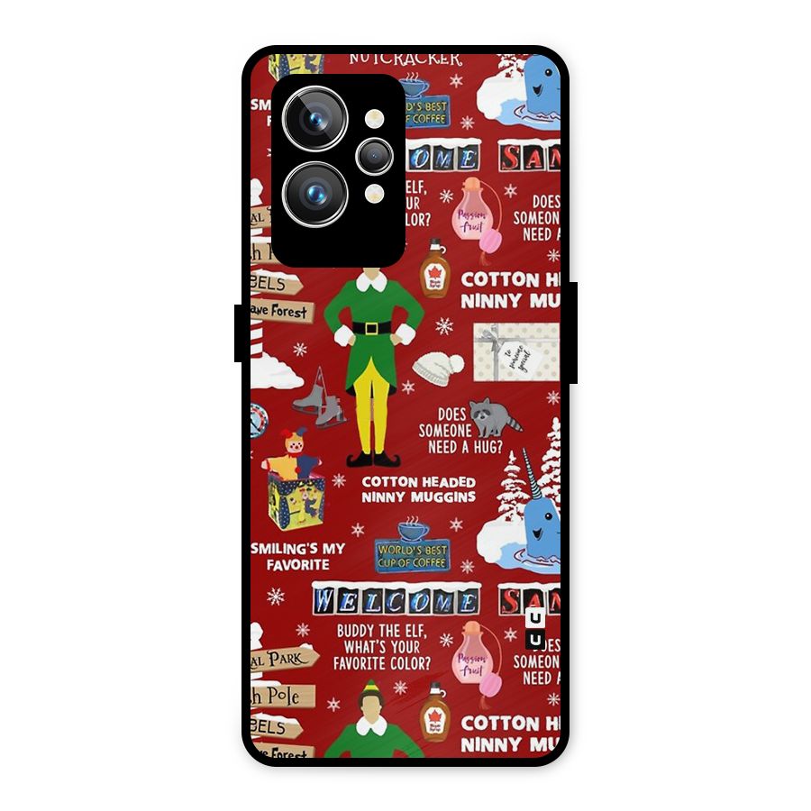 Christmas Cute Doodles Metal Back Case for Realme GT2 Pro