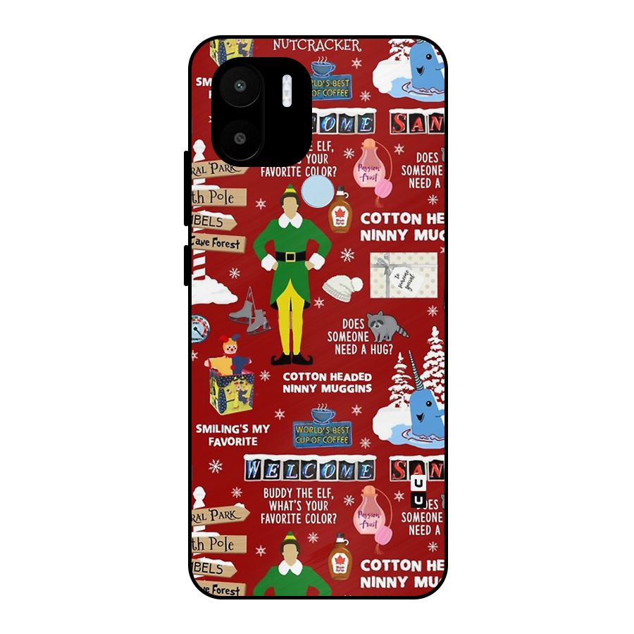 Christmas Cute Doodles Metal Back Case for Redmi A1+