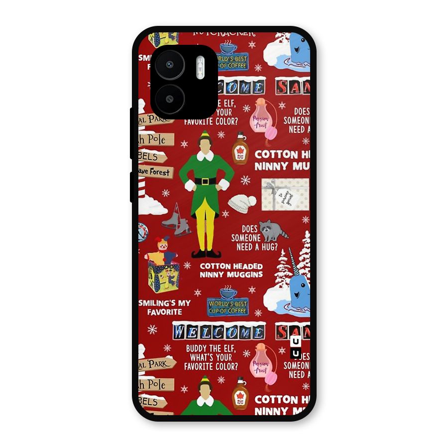 Christmas Cute Doodles Metal Back Case for Redmi A2