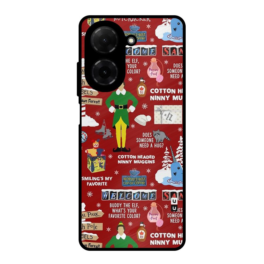 Christmas Cute Doodles Metal Back Case for Redmi A5 4G