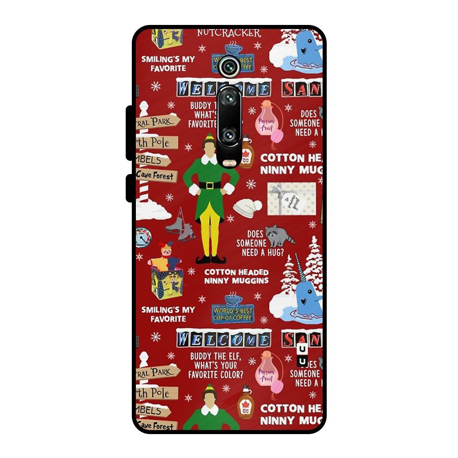 Christmas Cute Doodles Metal Back Case for Redmi K20