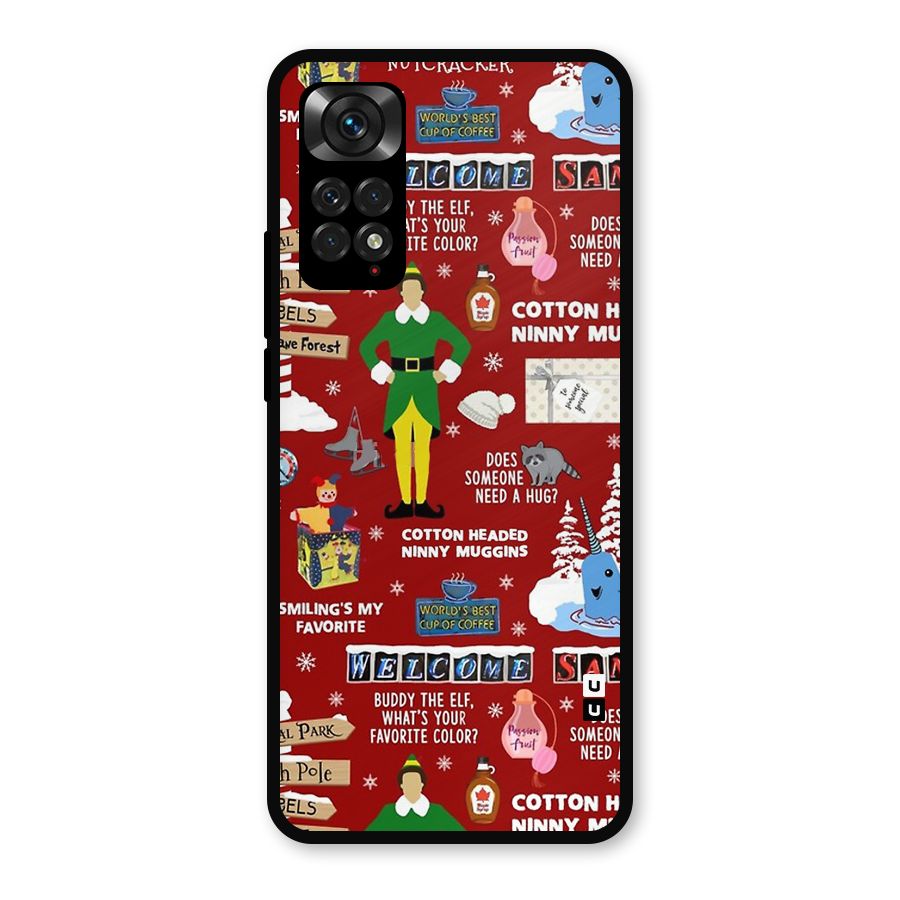 Christmas Cute Doodles Metal Back Case for Redmi Note 11s