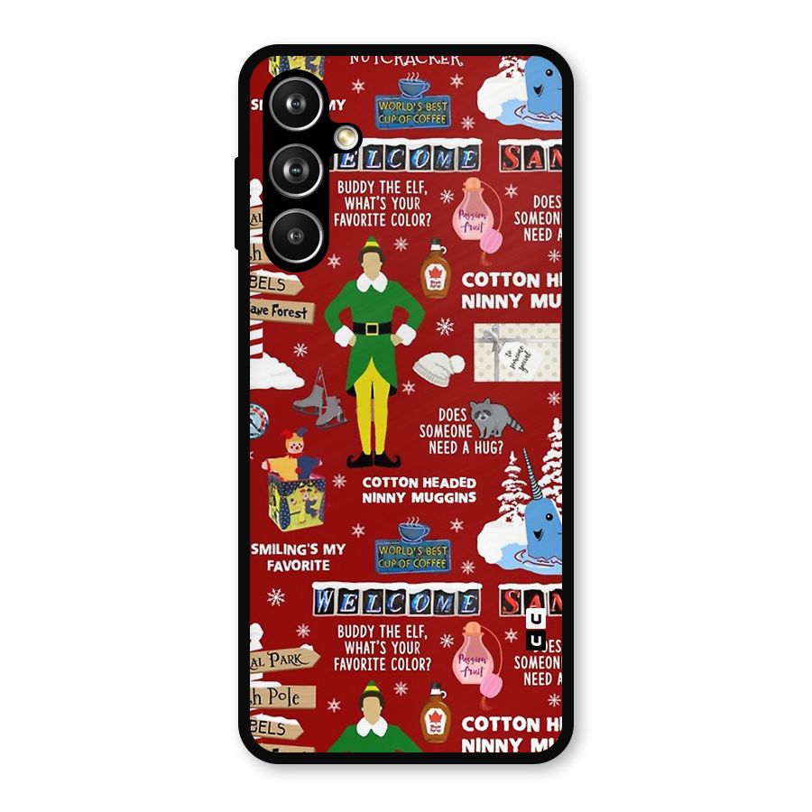 Christmas Cute Doodles Metal Back Case for Samsung Galaxy M54