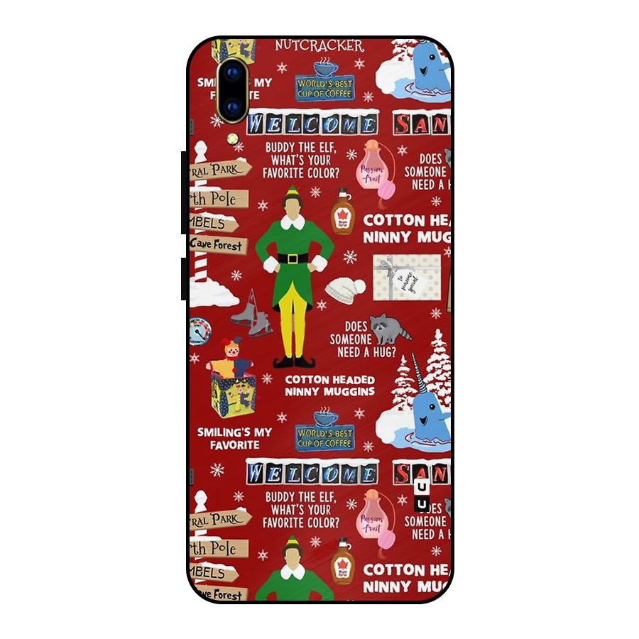 Christmas Cute Doodles Metal Back Case for Vivo V11 Pro