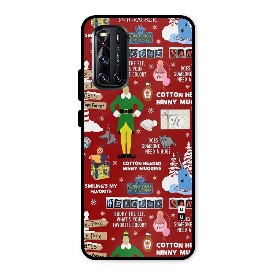 Christmas Cute Doodles Metal Back Case for Vivo V19