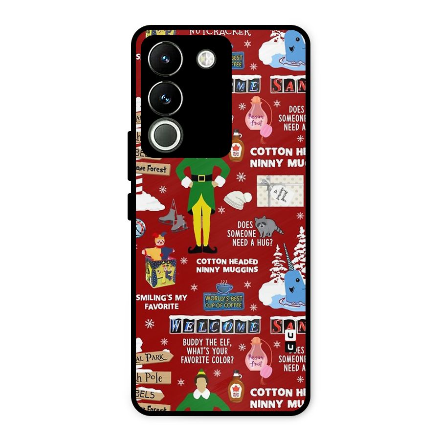 Christmas Cute Doodles Metal Back Case for Vivo Y200