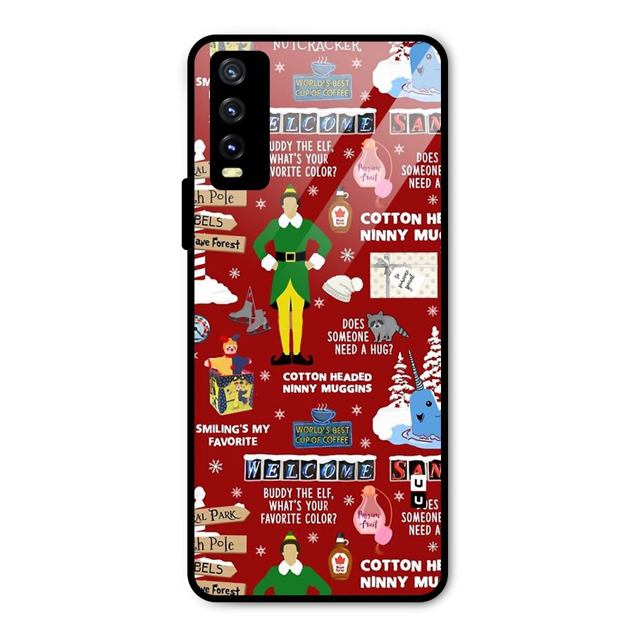 Christmas Cute Doodles Metal Back Case for Vivo Y20g