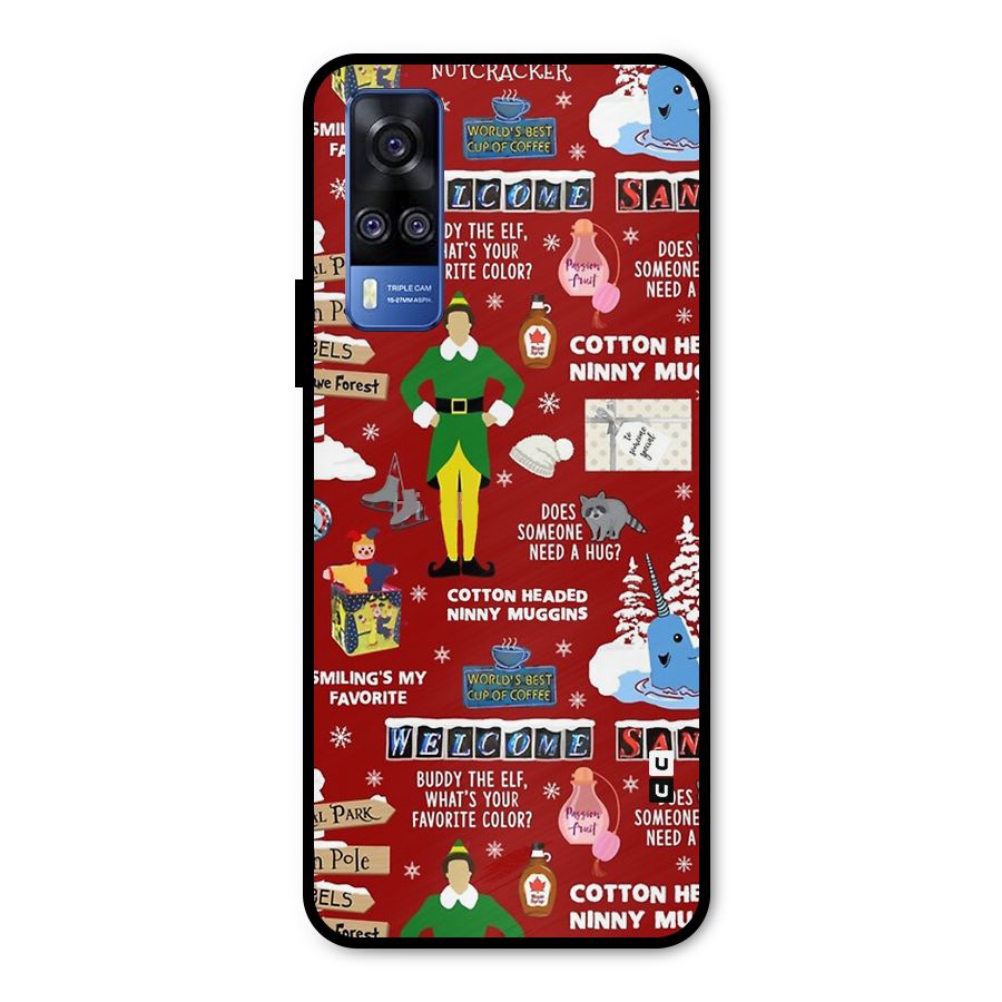 Christmas Cute Doodles Metal Back Case for Vivo Y31