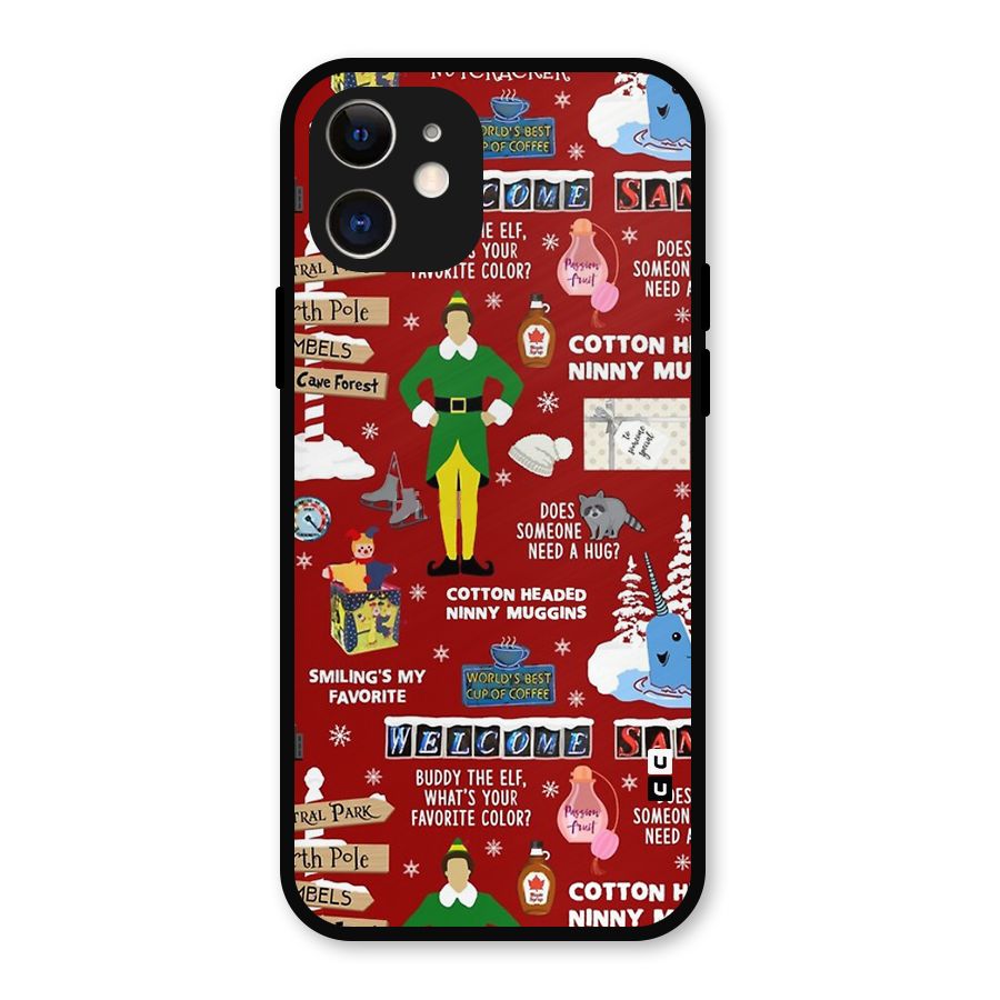 Christmas Cute Doodles Metal Back Case for iPhone 12