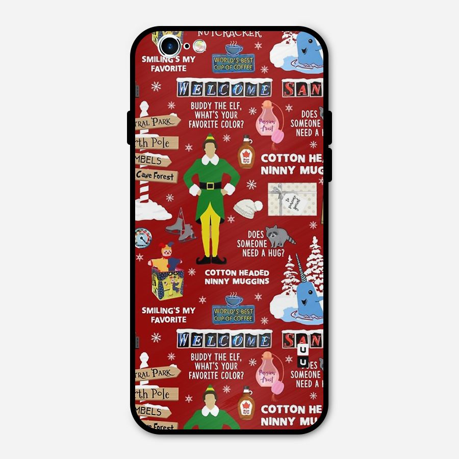 Christmas Cute Doodles Metal Back Case for iPhone 6 6s
