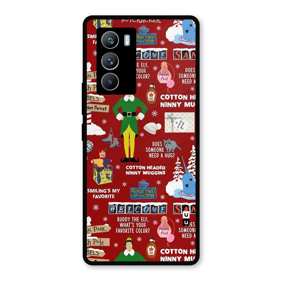 Christmas Cute Doodles Metal Back Case for iQOO 9 SE