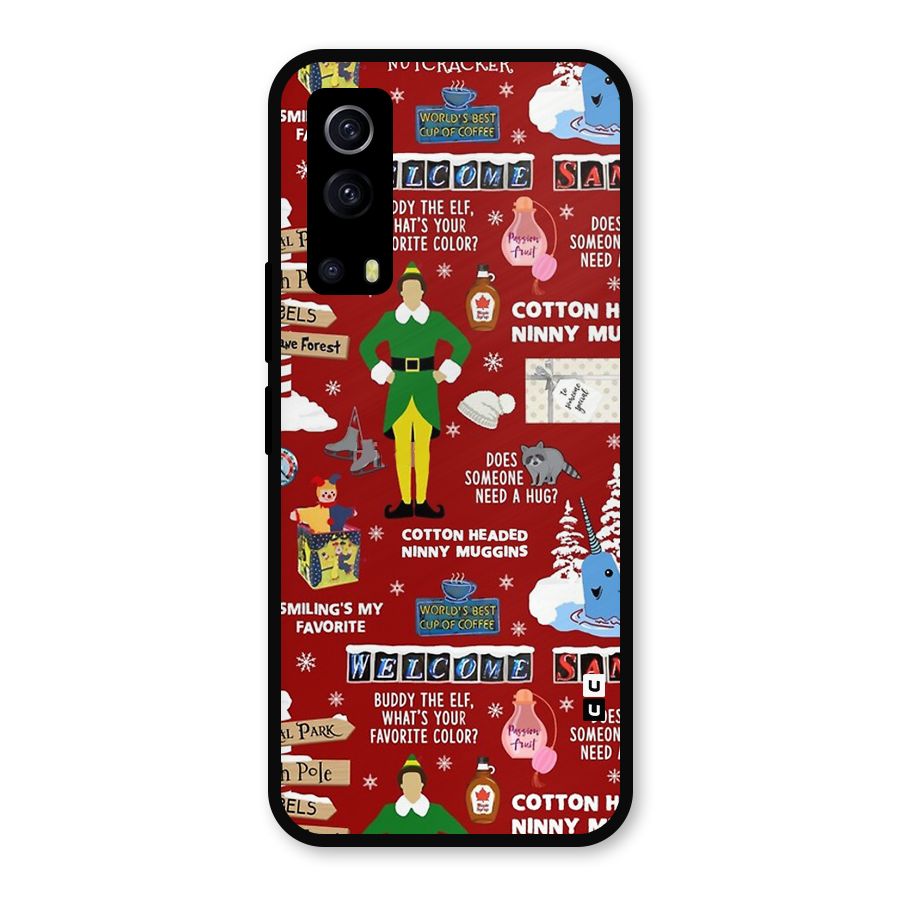 Christmas Cute Doodles Metal Back Case for iQOO Z3