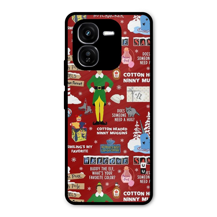 Christmas Cute Doodles Metal Back Case for iQOO Z9x