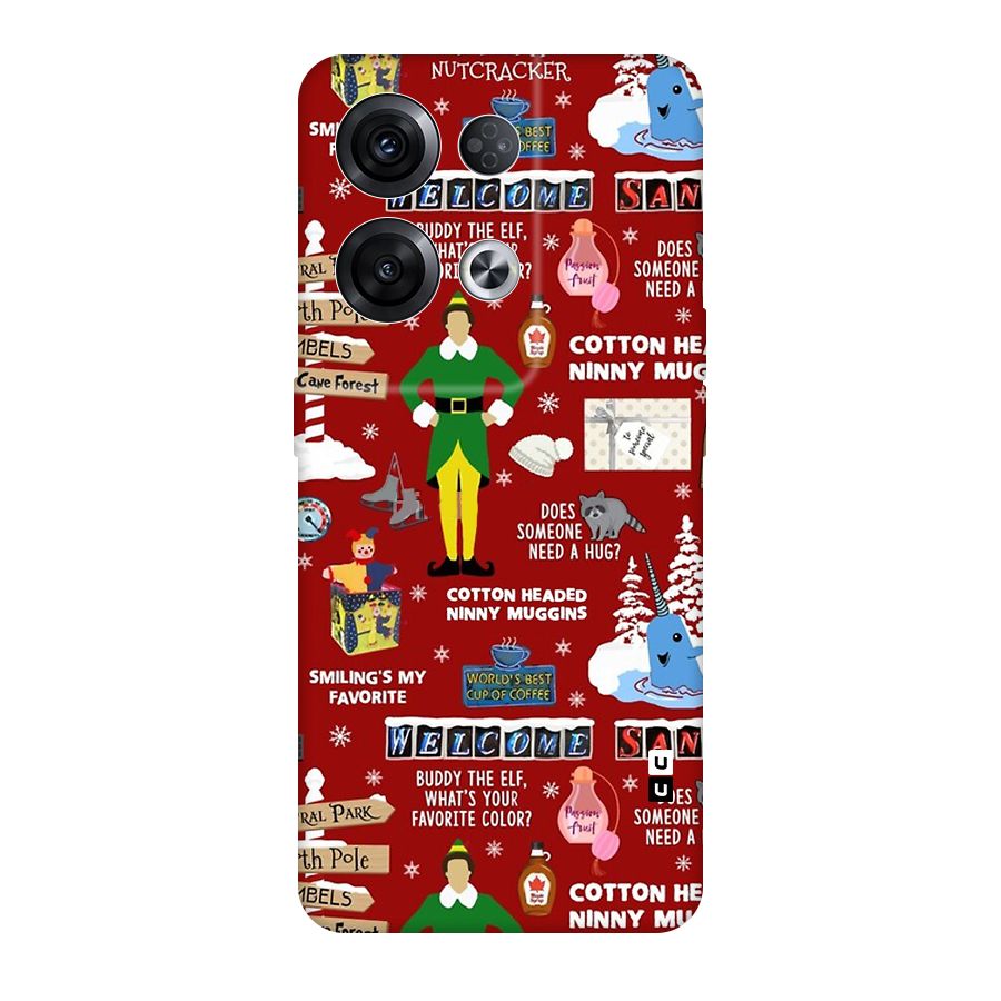Christmas Cute Doodles Original Polycarbonate Back Case for Oppo Reno8 Pro 5G