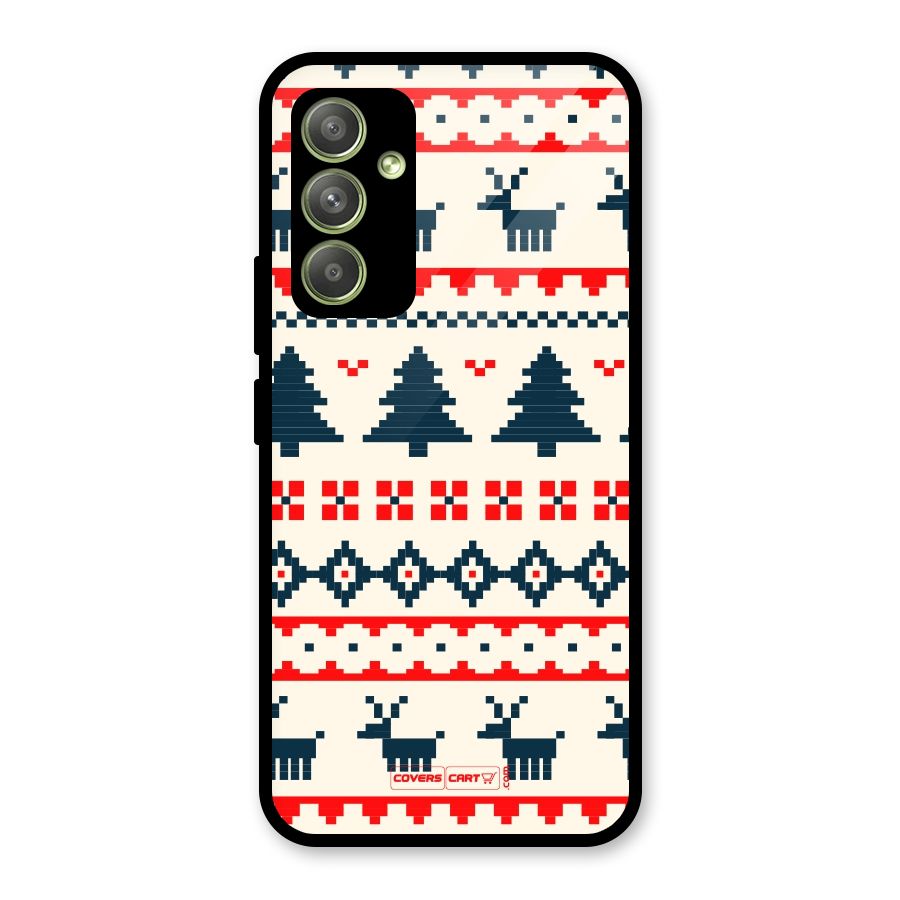 Christmas Design Pattern Glass Back Case for Galaxy A54