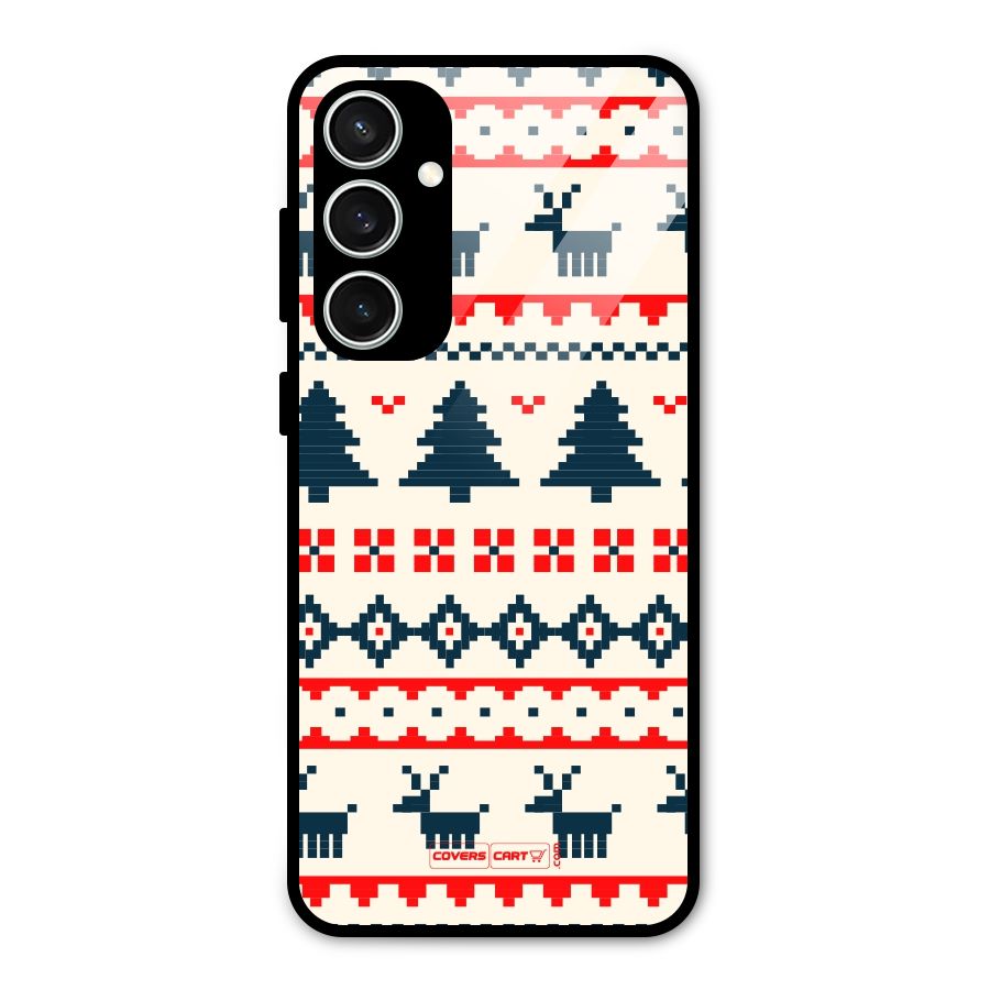 Christmas Design Pattern Glass Back Case for Galaxy S23 FE