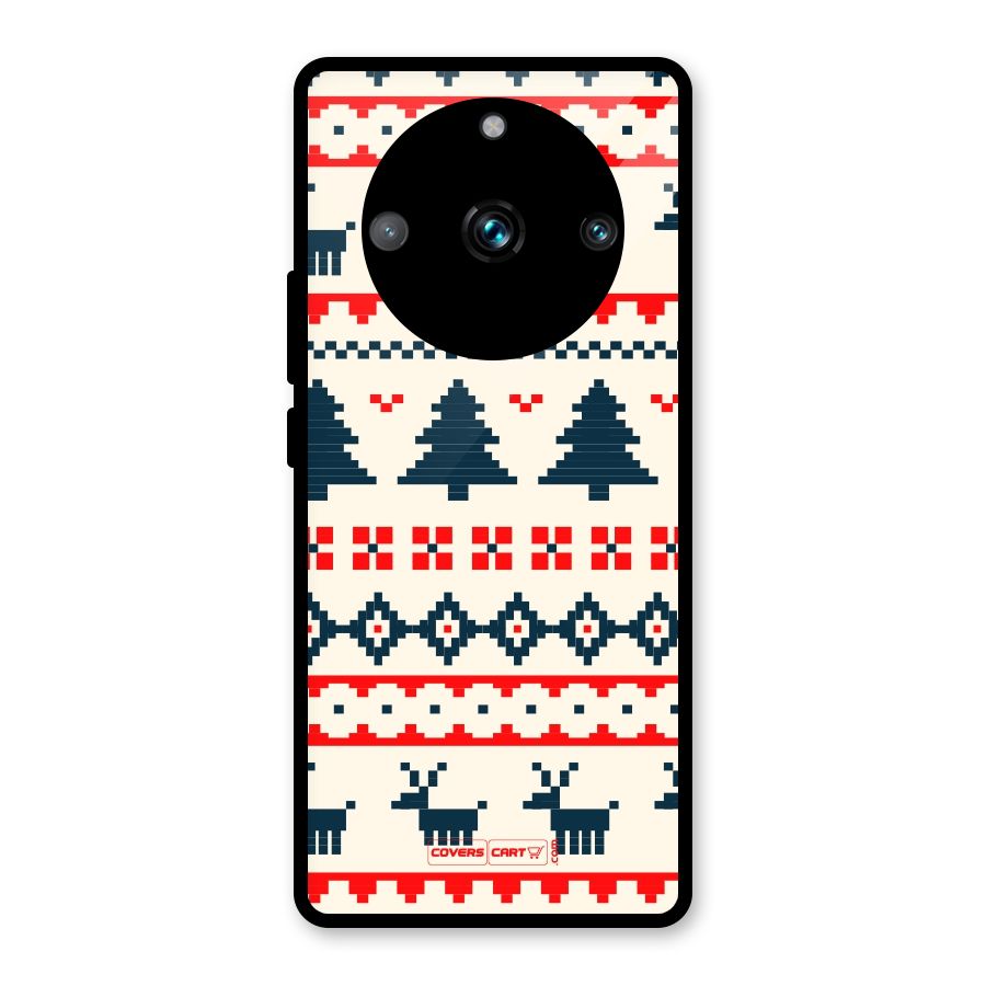 Christmas Design Pattern Glass Back Case for Realme 11 Pro