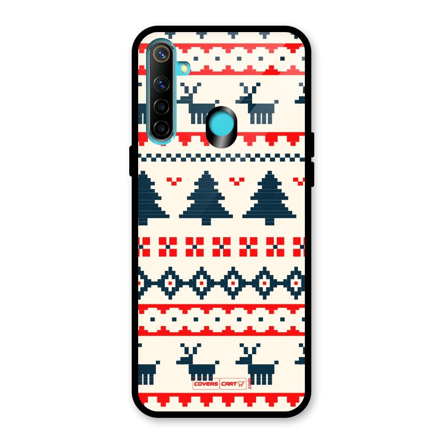 Christmas Design Pattern Glass Back Case for Realme 5i