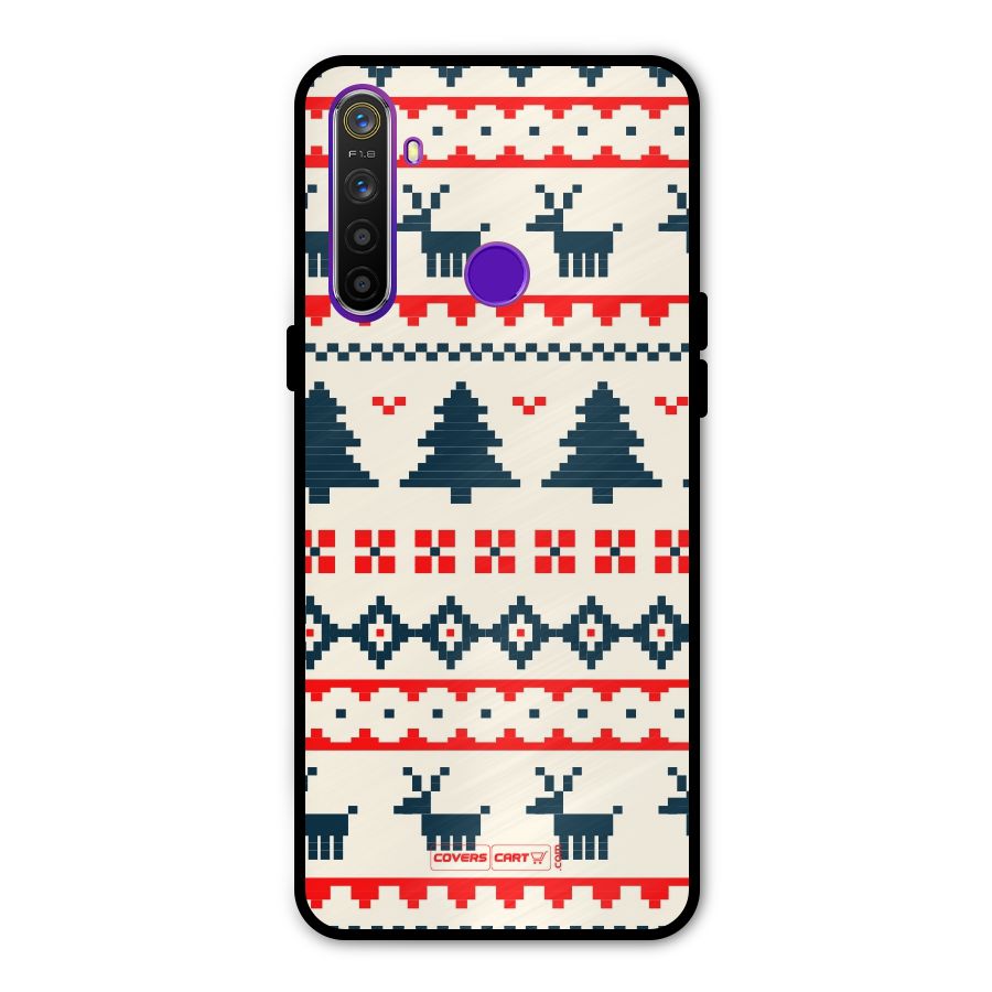 Christmas Design Pattern Glass Back Case for Realme 5s