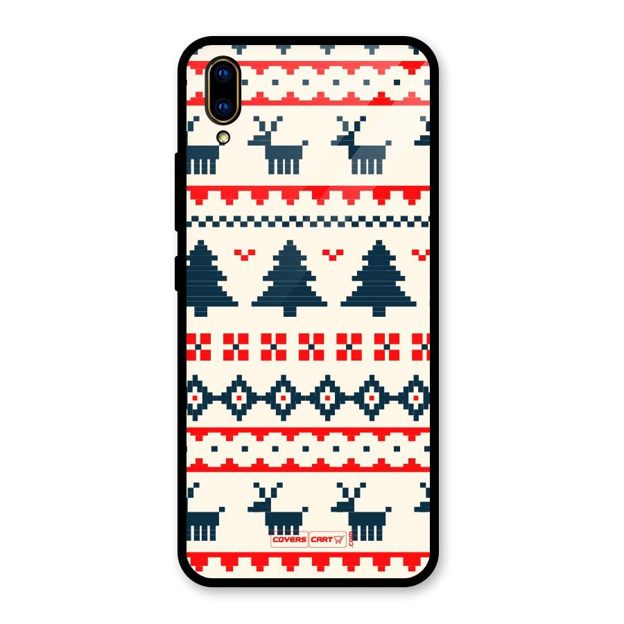 Christmas Design Pattern Glass Back Case for Vivo V11 Pro