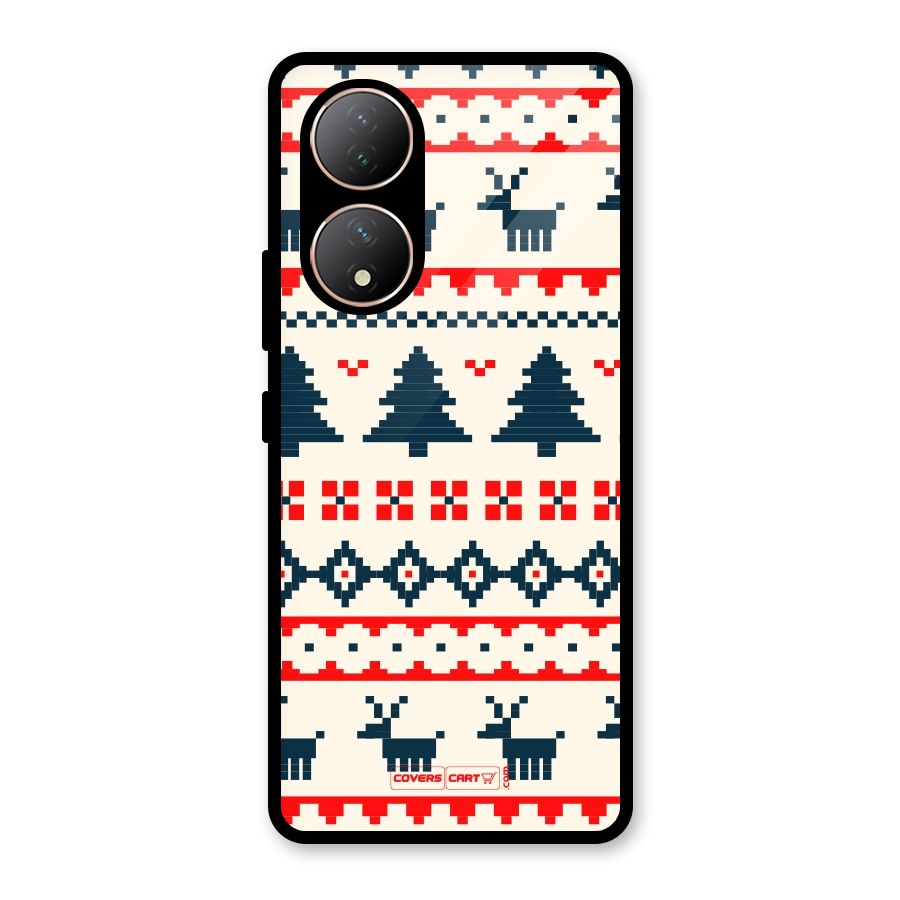 Christmas Design Pattern Glass Back Case for Vivo Y100A