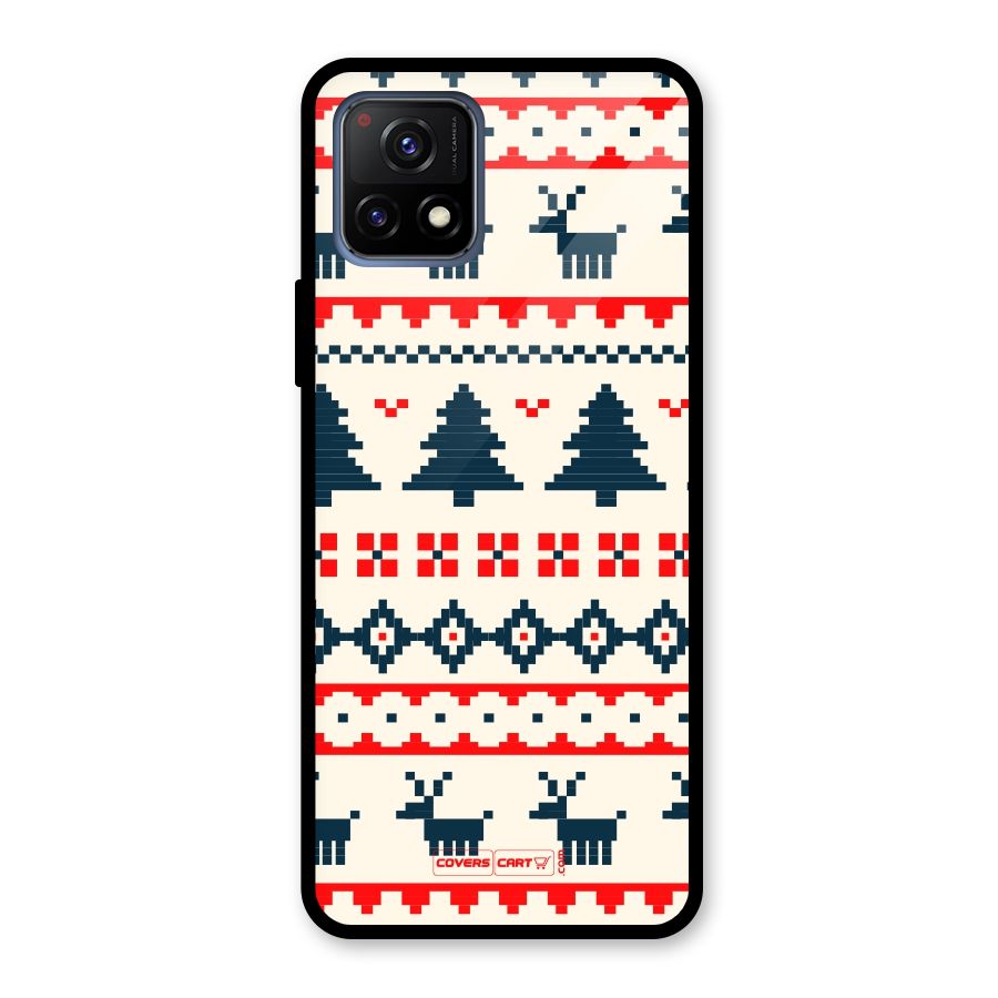 Christmas Design Pattern Glass Back Case for Vivo Y72 5G