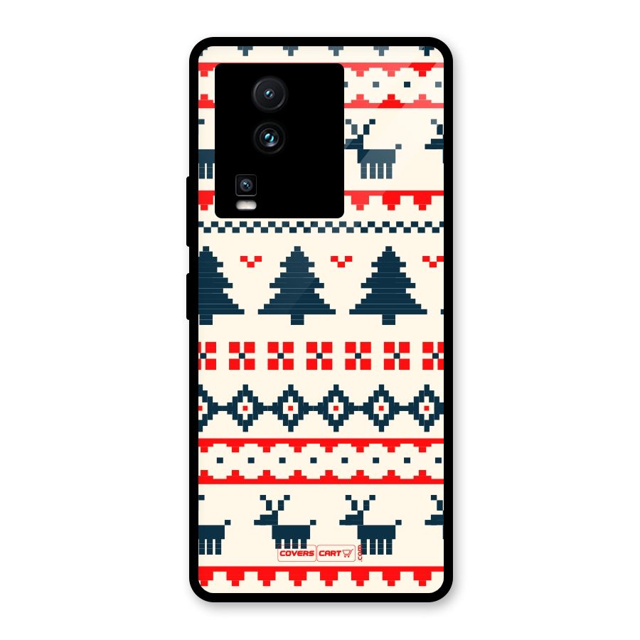Christmas Design Pattern Glass Back Case for Vivo iQOO Neo 7 Pro