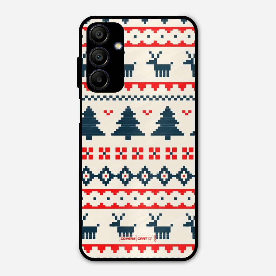 Christmas Design Pattern Metal Back Case for Galaxy A15 5G