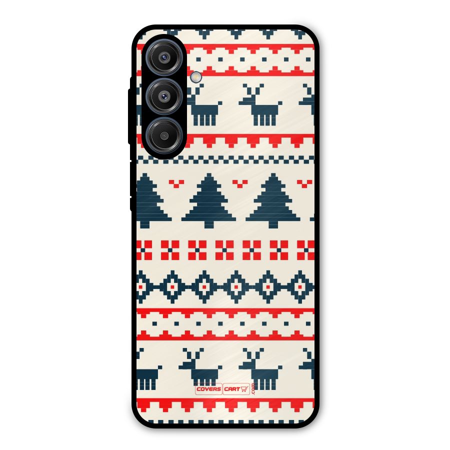 Christmas Design Pattern Metal Back Case for Galaxy A16 5G