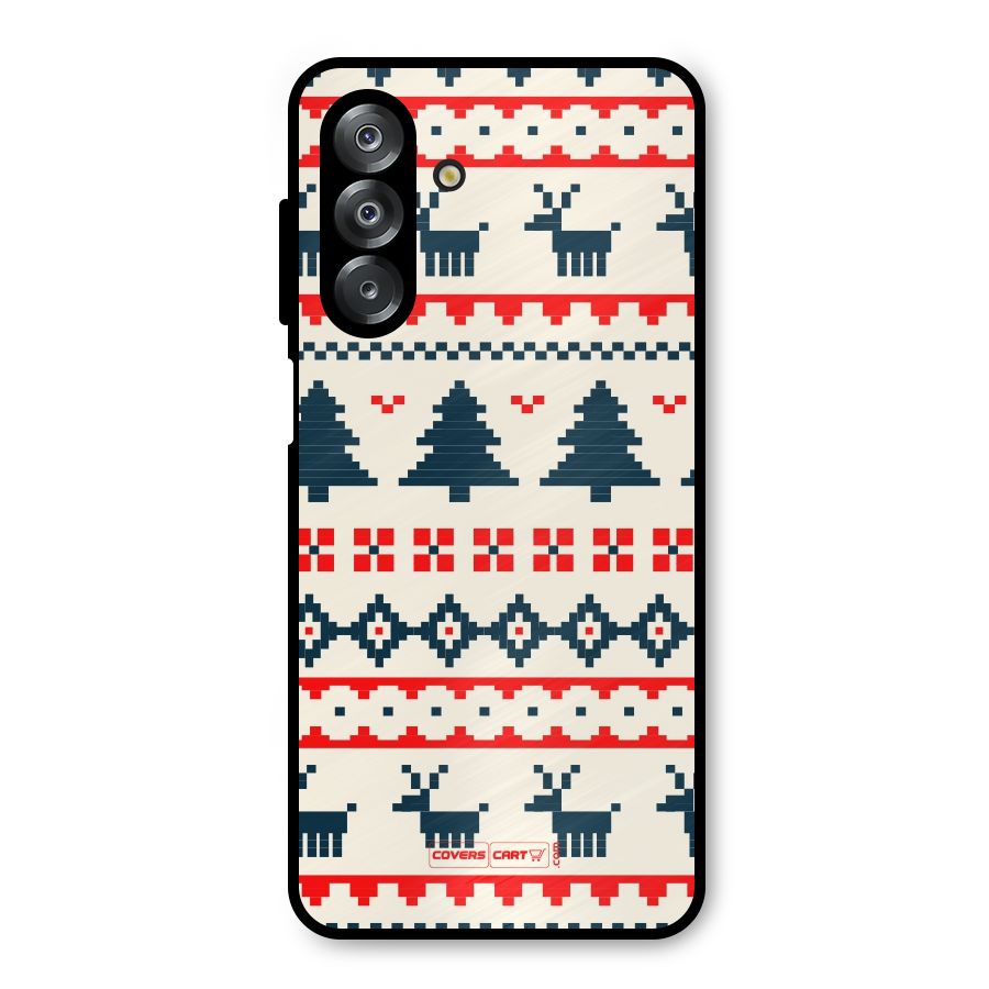 Christmas Design Pattern Metal Back Case for Galaxy A26