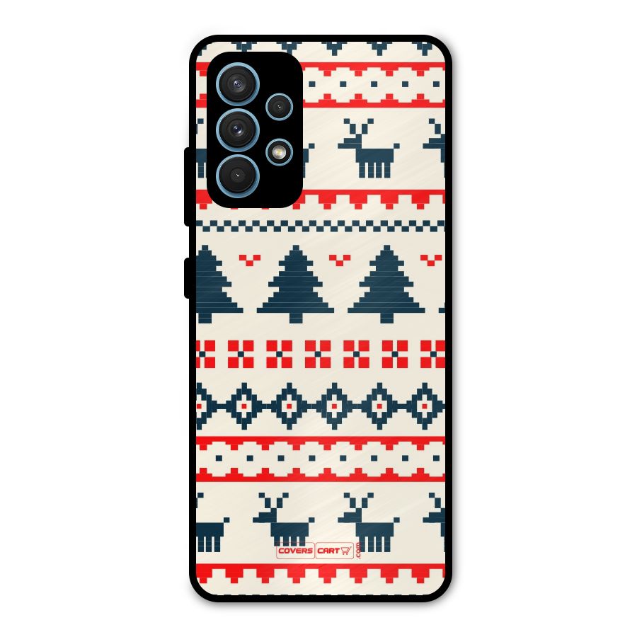 Christmas Design Pattern Metal Back Case for Galaxy A32