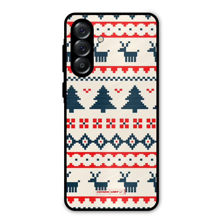 Christmas Design Pattern Metal Back Case for Galaxy A36