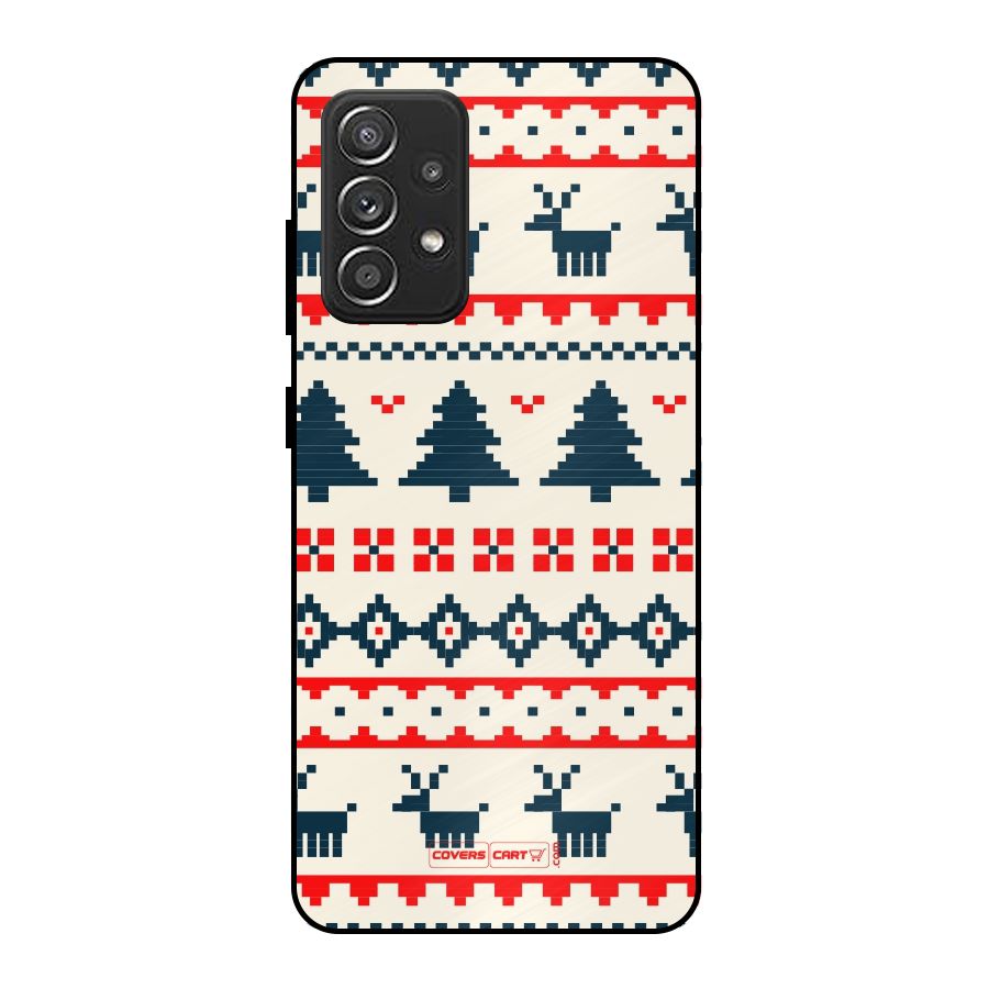 Christmas Design Pattern Metal Back Case for Galaxy A52s 5G