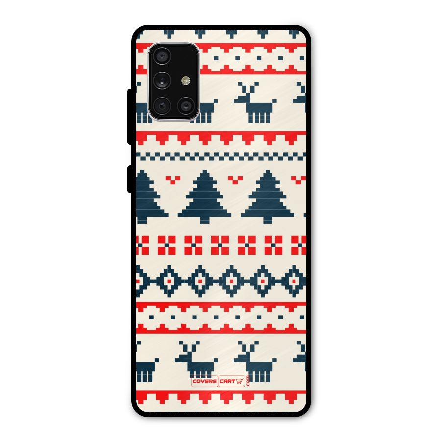 Christmas Design Pattern Metal Back Case for Galaxy A71
