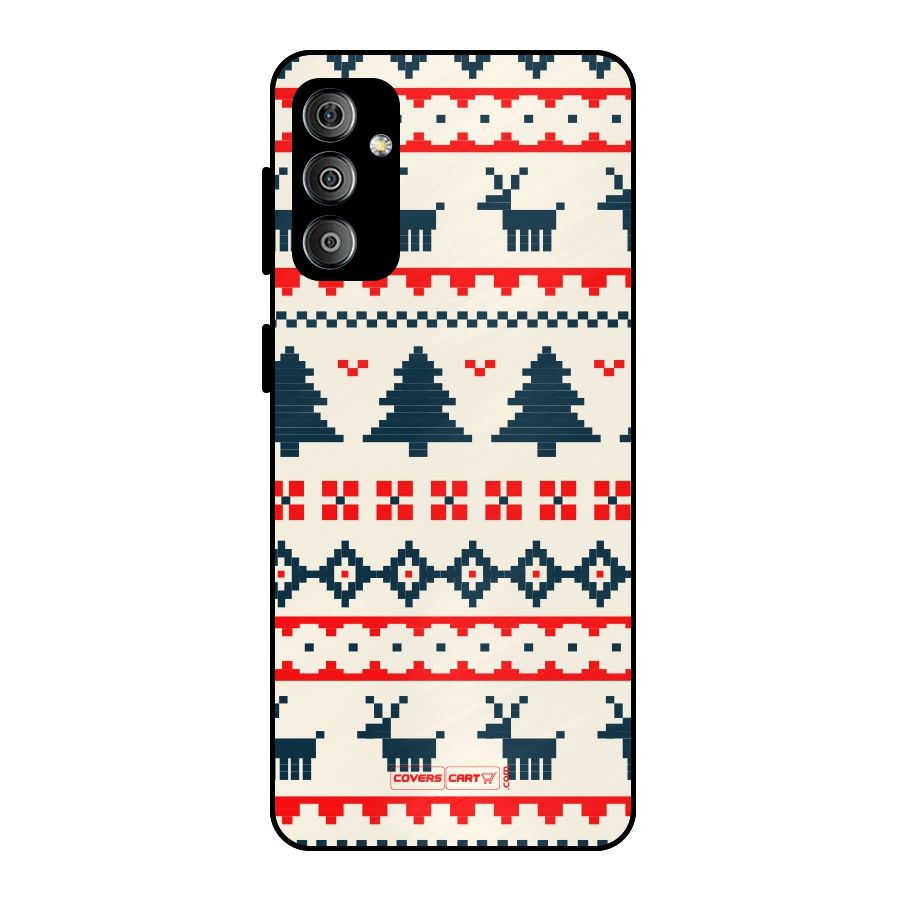 Christmas Design Pattern Metal Back Case for Galaxy F23