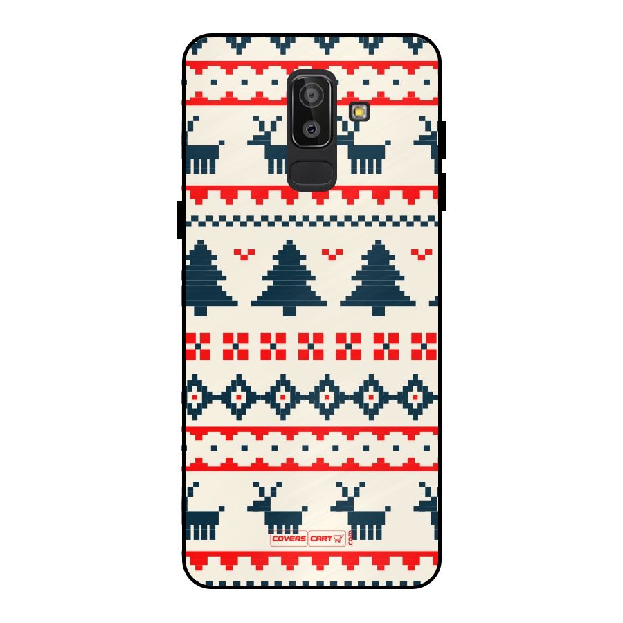 Christmas Design Pattern Metal Back Case for Galaxy J8