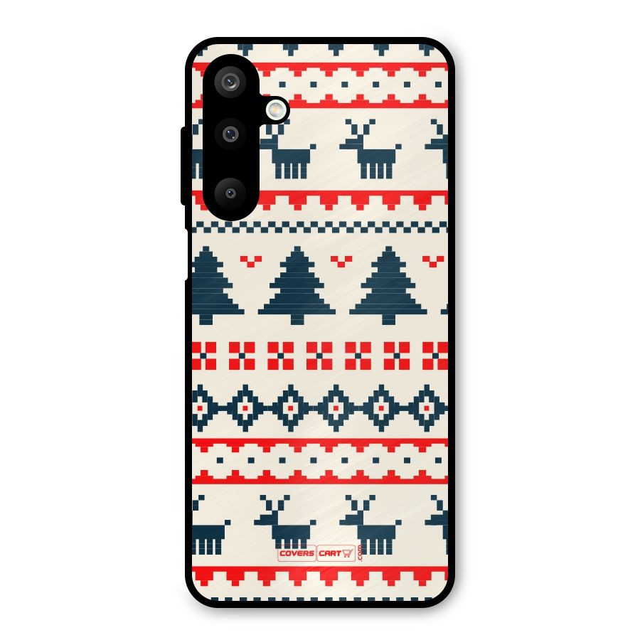 Christmas Design Pattern Metal Back Case for Galaxy M16